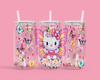 Hello Cat Pink Pastel Butterfly Wings 16oz UVDTF Wrap